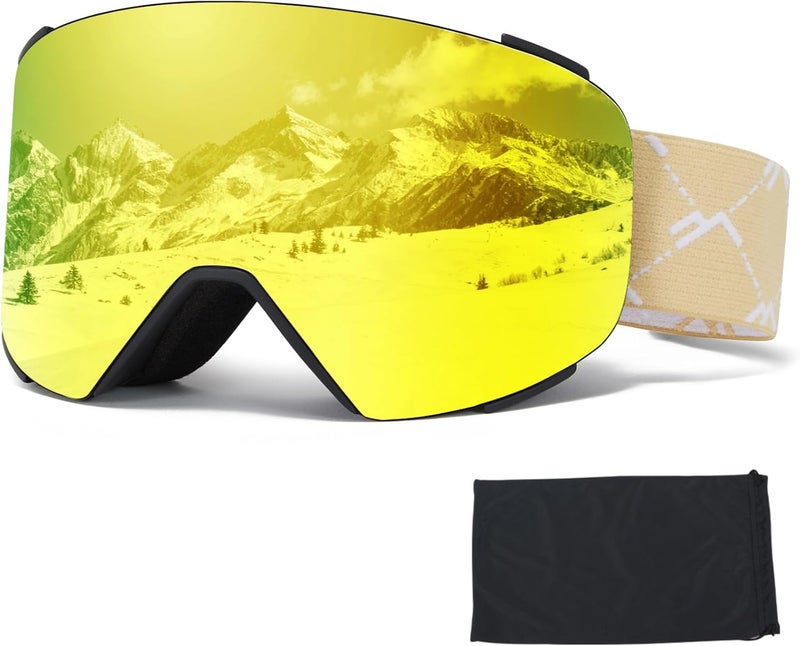 MXJ Gear Ski Goggles OTG for Women Men Adult Youth,YH693C Magnetic Snowboard Goggles,Winter Snow Goggles for Skiing Skating - Image 1